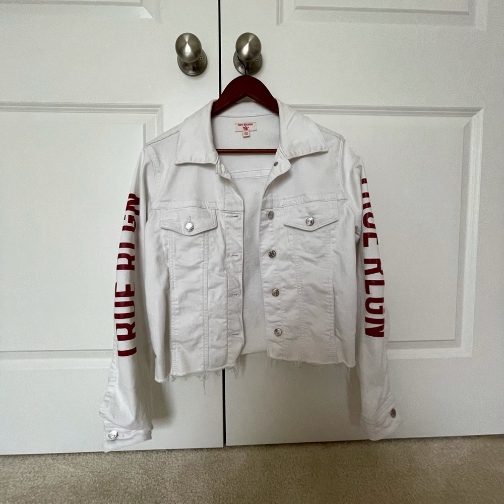 White True Religion  jean jacket (cropped)